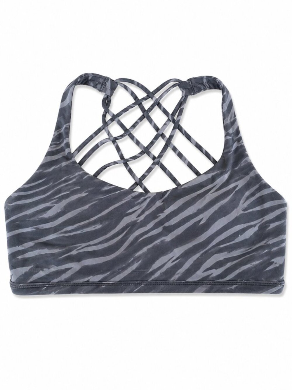 Lululemon Free To Be Bra Size 6 | Black Print Strappy Back | Yoga Athleisure